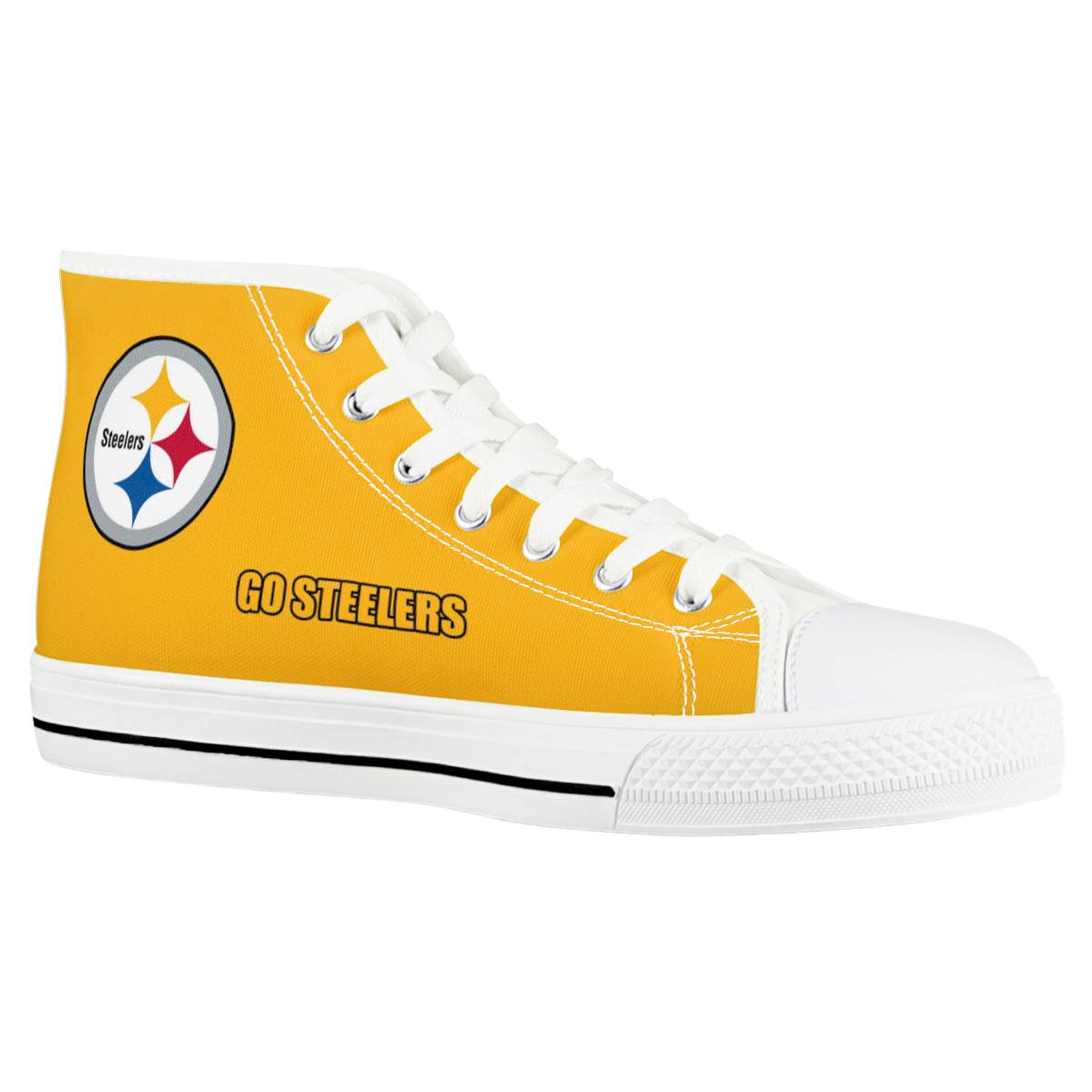 Men's Pittsburgh Steelers High Top Canvas Sneakers 006